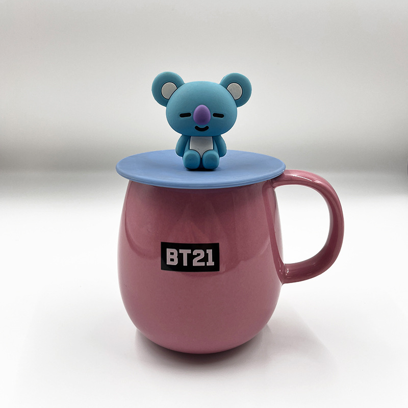 Customized Food-Grade Silicone Cartoon Cup Lid Dust-Proof Round Lid High Temperature Resistant Universal Cup Ceramic Glass Mug Lid