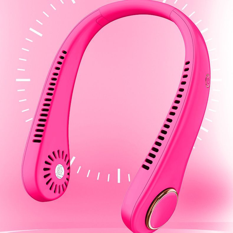 Spot Leafless Hanging Neck Fan USB Portable Lazy Strong Wind Outdoor Sports Foldableable Hanging Neck Small Fan