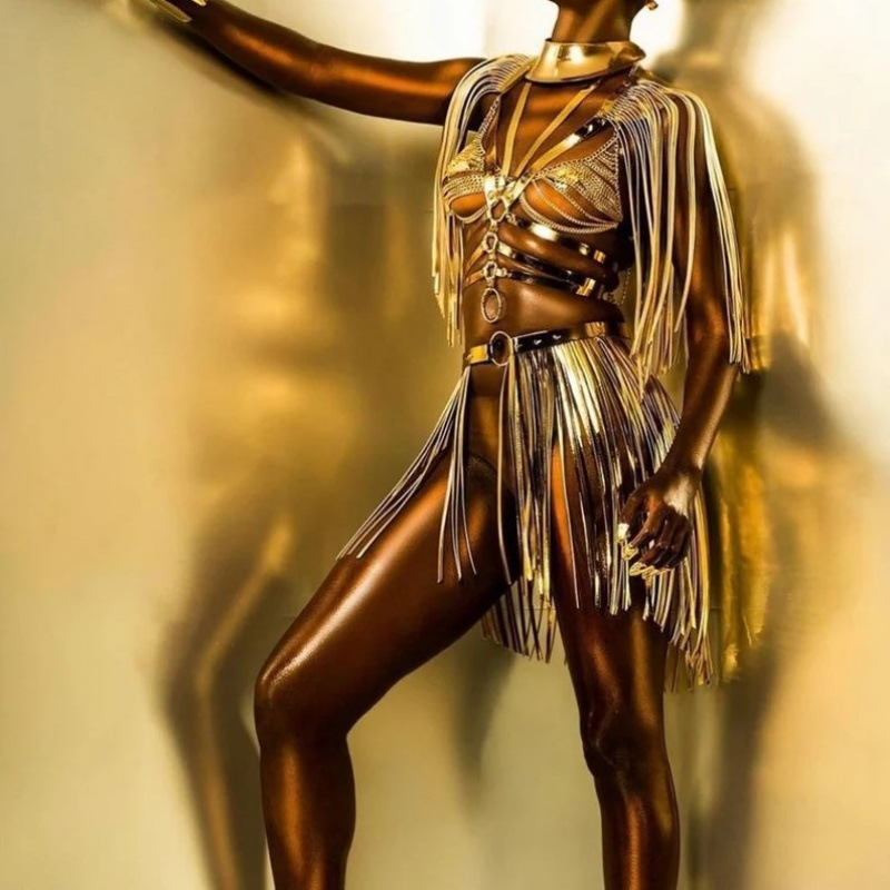 Dropshipping European and American Harajuku Style Nightclub Performance Tassel Shoulder Straps Shawl Accessories