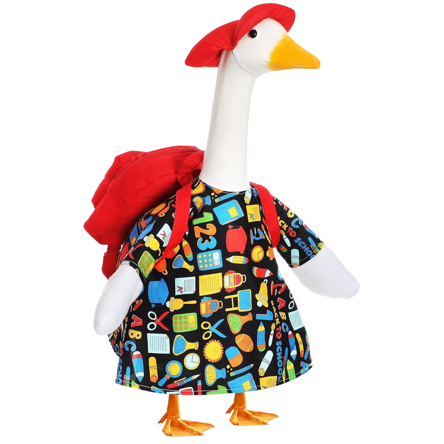 Комплект гусей для школьного сезона, подходит для 23 дюймовой пластиковой статуи, одежда для гусей с рюкзаком
