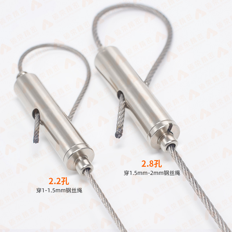 Steel Wire Rope Hanging Code Two-Way Wire Lock Wire Rope Fastener Sling Rope Locking Head Adjustable Two-Way Wire Lock