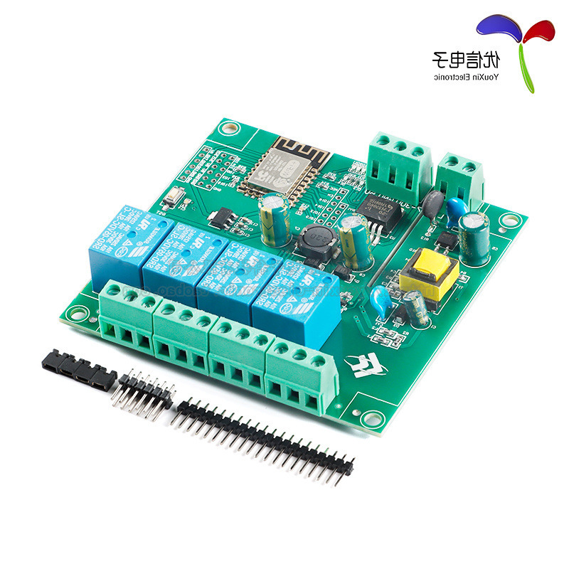 Esp8266Wifi Four-Way Relay Module Esp-12F Development Board Secondary Development Ac/Dc Power Supply