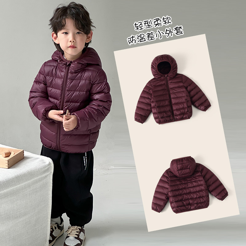 Winter men's and women's children's clothing children's light down jacket large and small hooded children's thick warm coat wholesale