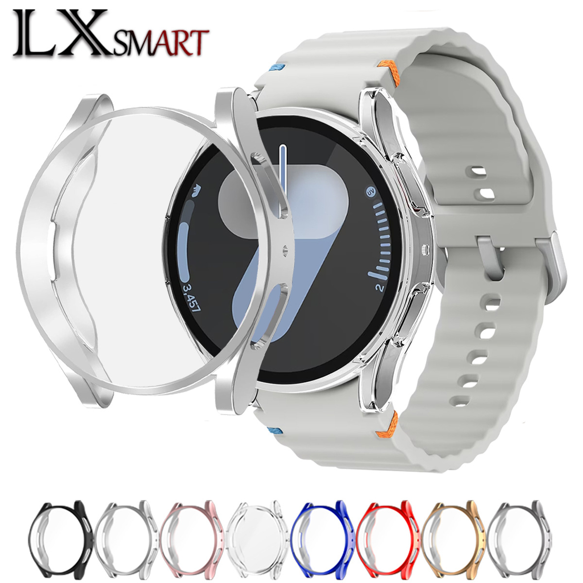 Для защитного чехла Samsung Galaxy Watch7/6/5, TPU, полностью закрытый, противоударный чехол