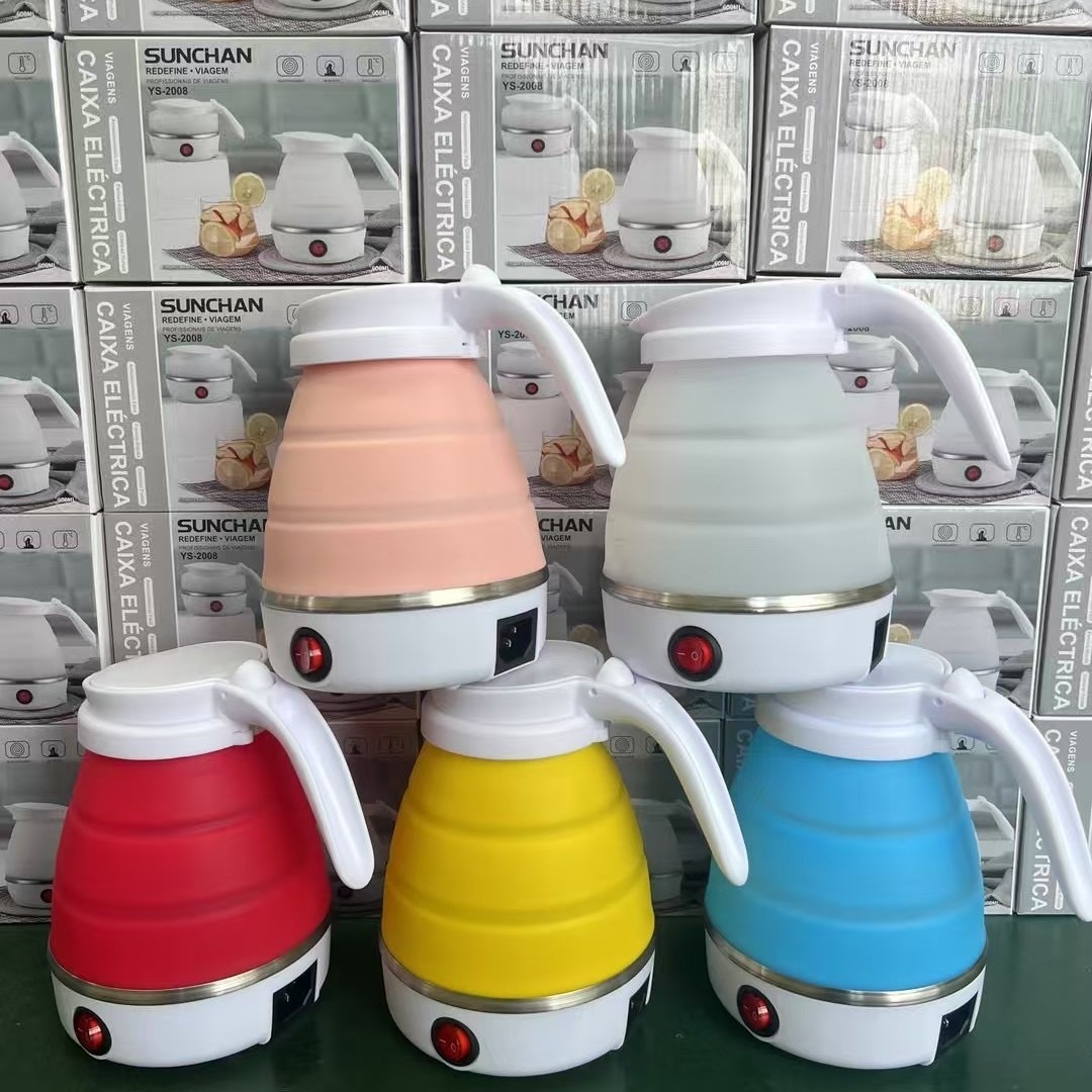 Gift Wholesale Foreign Trade Export Folding Kettle Household Portable Small Foldable Kettle Silicone Mini Kettle