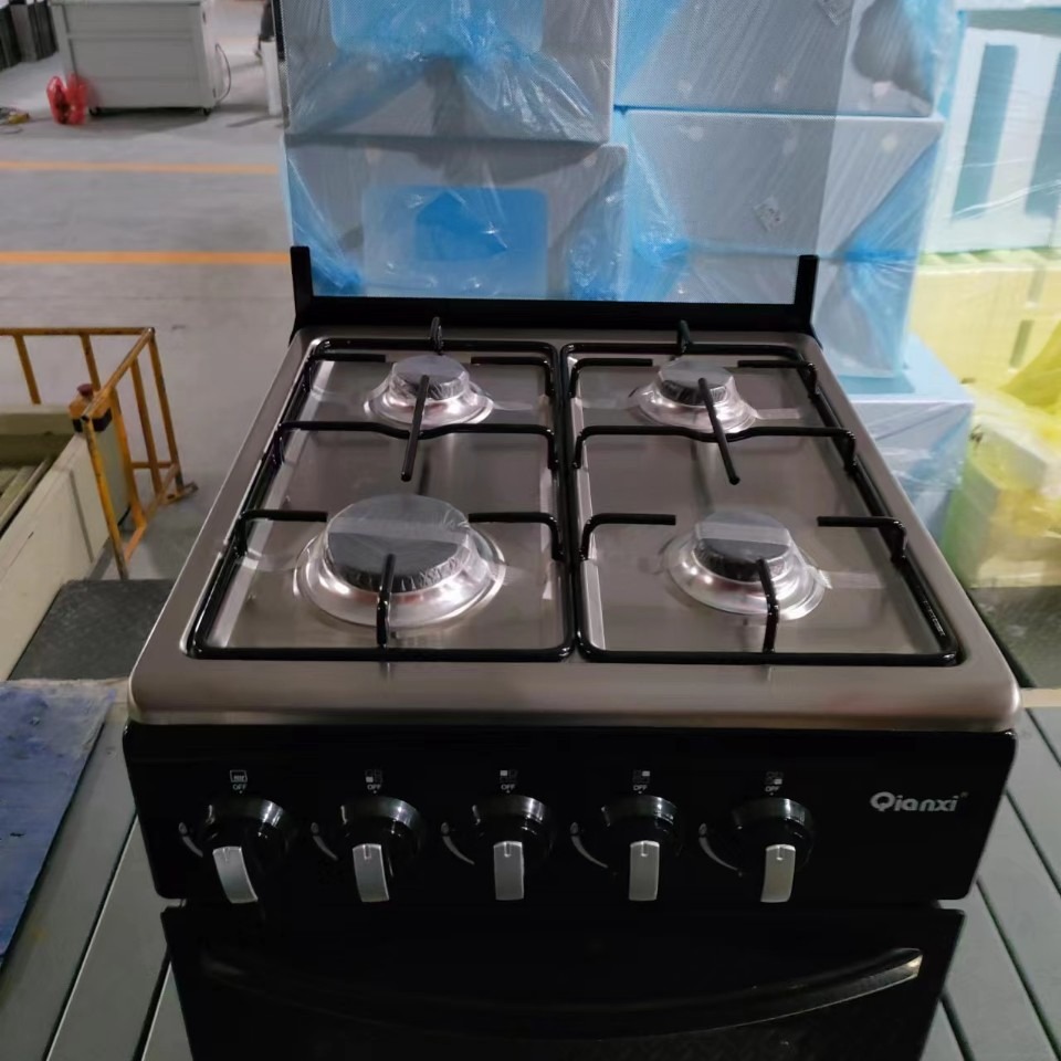Oven with gas stove vertical one-piece oven 4 four stoves gas aerated oven 50X50 wide