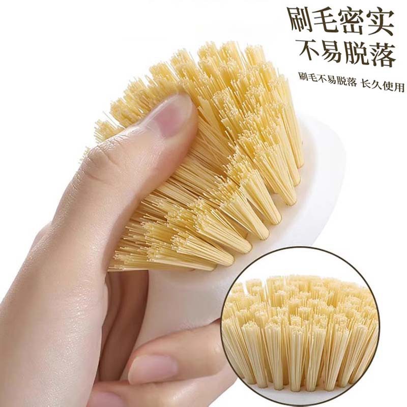 Wash pot brush long handle wash pot brush does not hurt the pot does not touch oil wash pot artifact wooden handle decontamination cleaning brush household kitchen