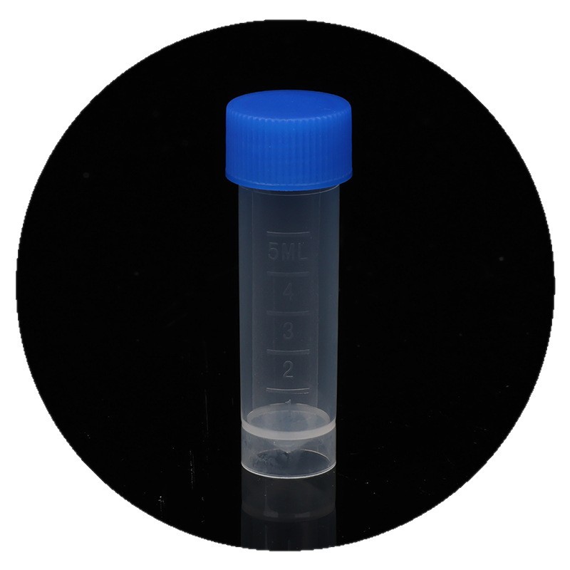 5ml Cryopreservation Tube Wholesale Blue Cap Sample Collection Tube Reagent Tube Screw Mouth with Scale Disposable Plastic Cryopreservation Tube