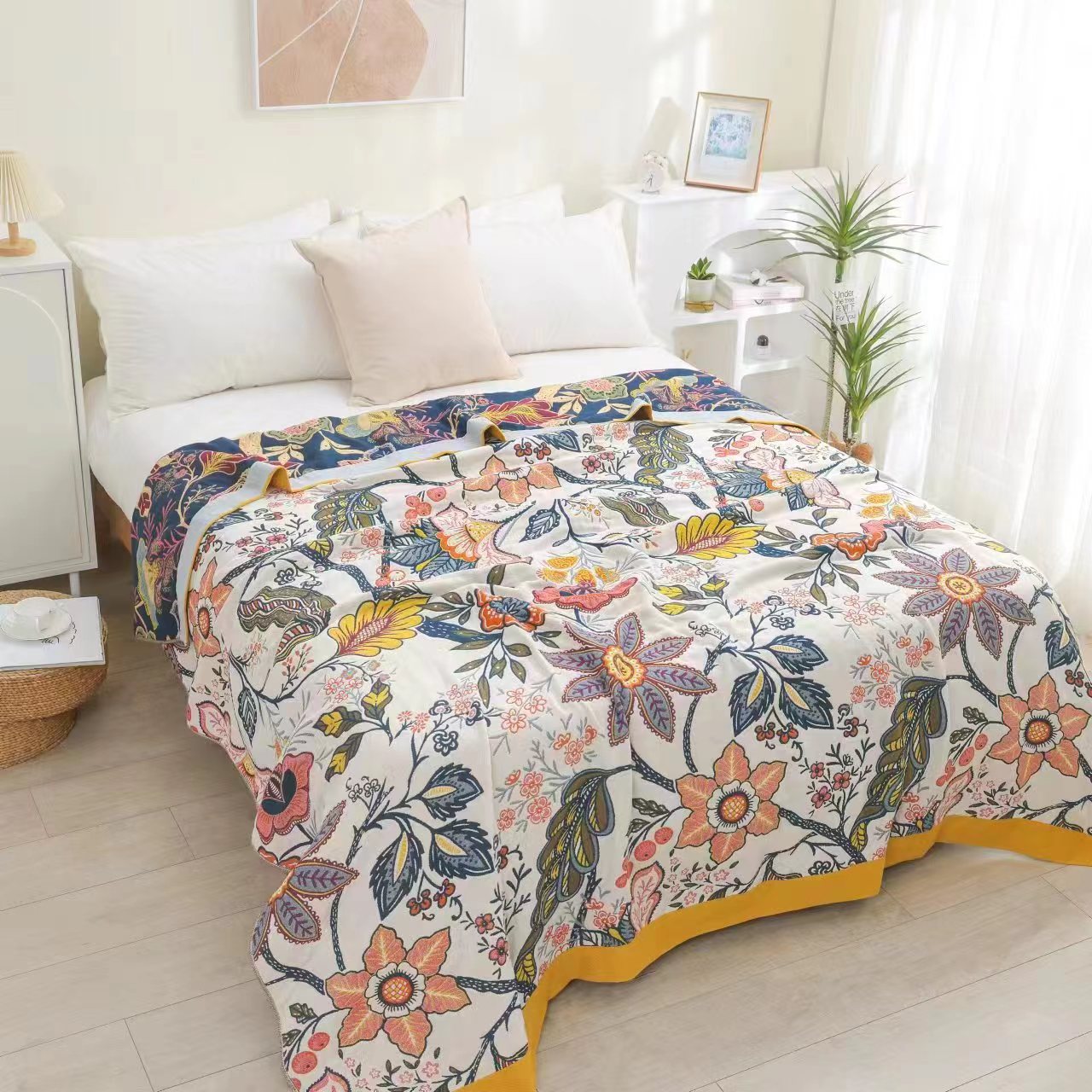 Cotton gauze blanket Cotton Four Seasons blanket multi-layer sand cloth nap blanket single double towel quilt factory wholesale