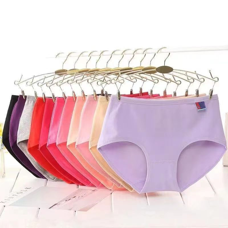 Panties ladies cotton waist big red solid color simple breathable skin-friendly mother plus size belly briefs wholesale