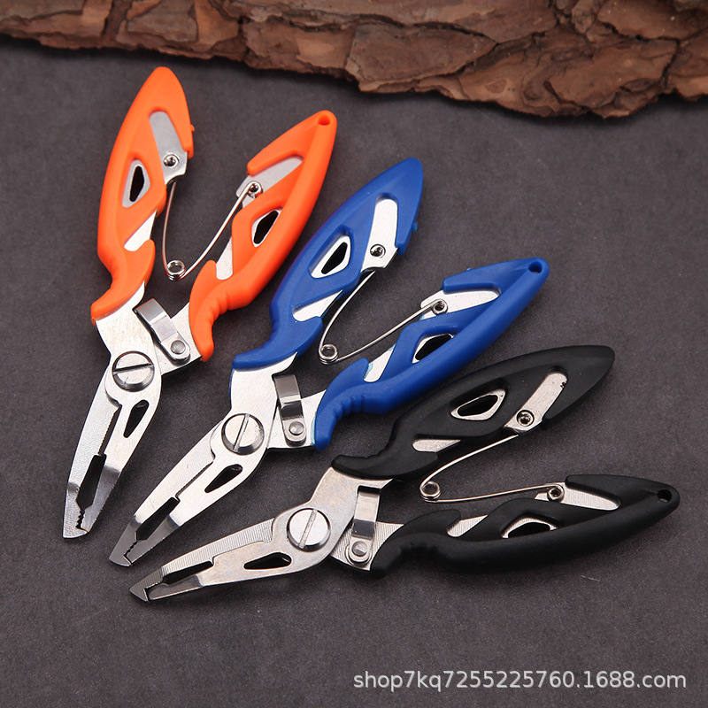 Factory in stock multifunctional stainless steel strong horse PE line bending mouth fishing pliers line shear control fishing pliers fishing pliers