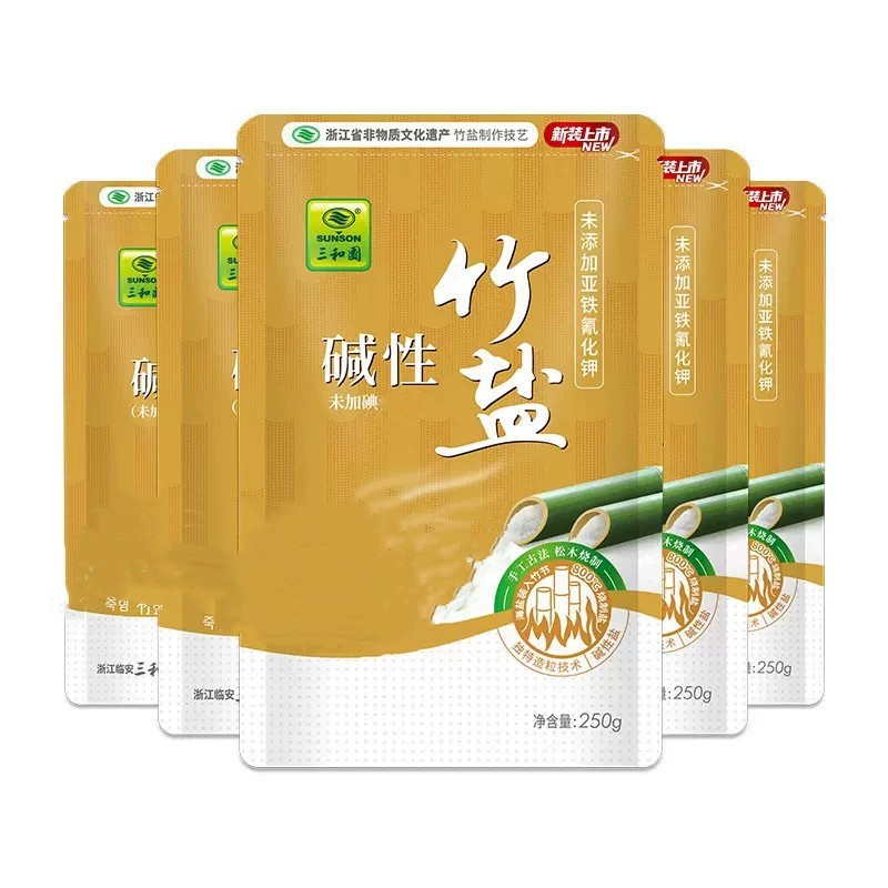 Sanheyuan Genuine Alkaline Non-Iodized Roasted Bamboo Salt Healthy Anti-Caking Agent-Free Iodine-Free Seasoning Salt Edible Salt