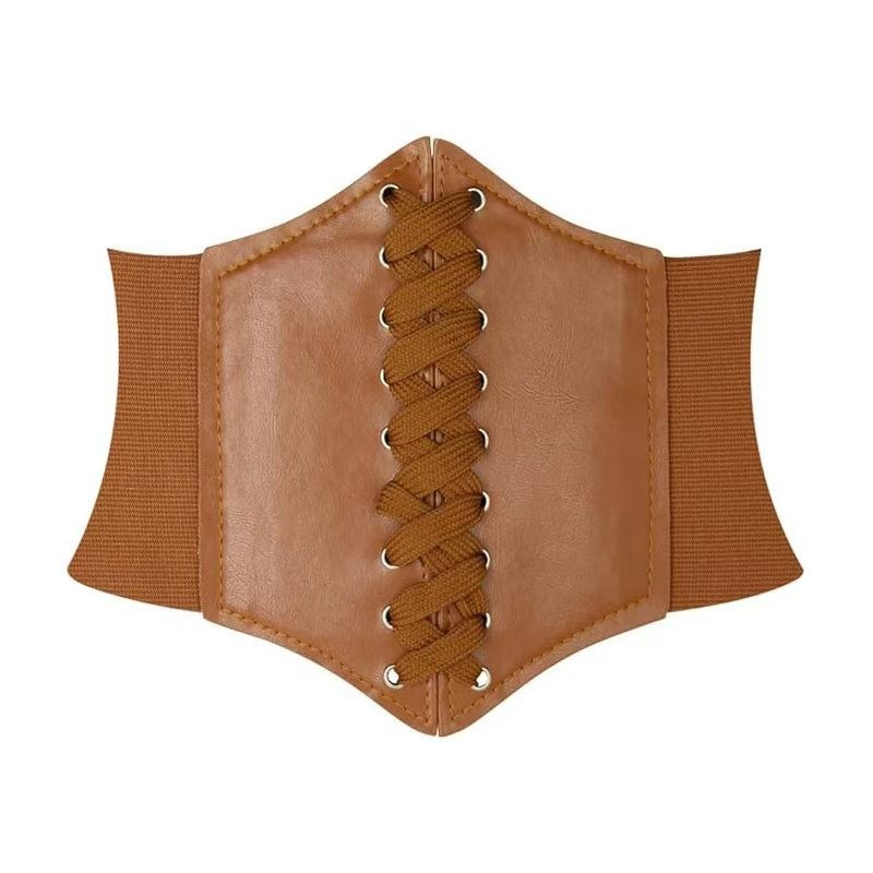 European and American Fashion Simple Elastic Waist Wide Belt Women's Retro Girdle Strap Decorative Shirt Skirt Belt