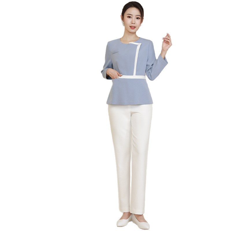 Xiangchunniao Beautician Work Clothes for Women Spring & Fall Medical Beauty Oral and Dental Front Desk Nurse Uniforms Women's Long-Sleeved Split Suit