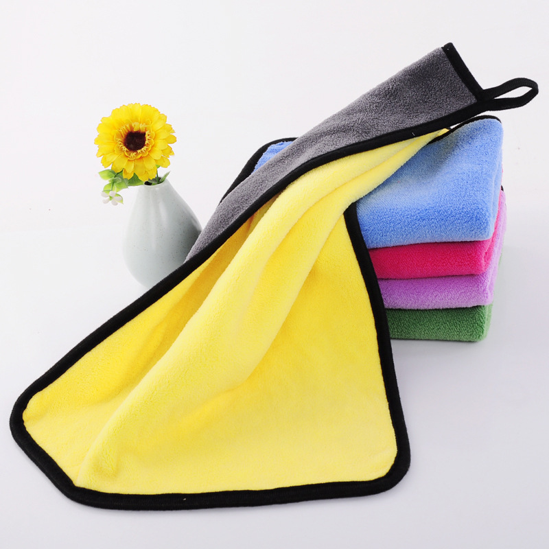 Car Towel Coral Fleece Towel Double-sided Car Cleaning Towel Thickened Large Absorbent Cotton Car Wash