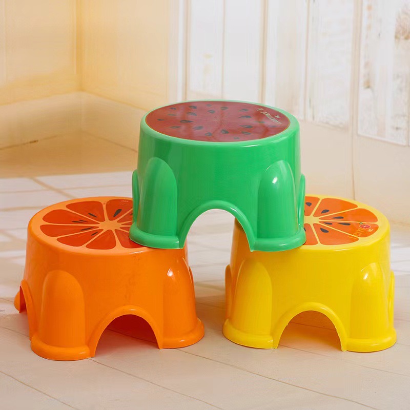 Пластиковый стул для детей, милый стул для смены обуви, круглое кресло, мультяшный стул для домашнего использования