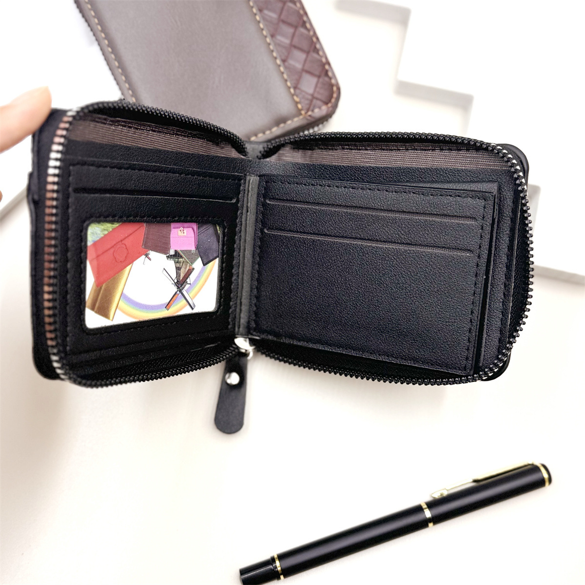 Cross-Border European and American Hot-Selling Men's Ins Style Zipper Wallet Short Youth Trendy Bag Ready-Made Manufacturer