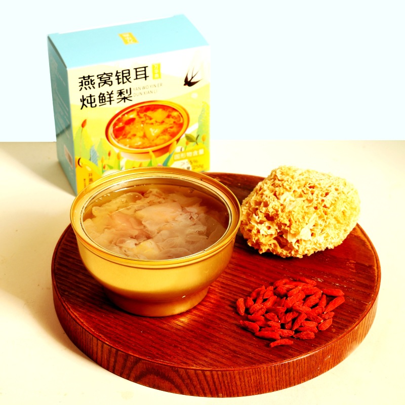 Bird's Nest, White Fungus, Stewed Pears, Fresh Stewed Pears in Small Bowls, Candied Pears, Roasted Pears, Refreshing and Sweet, Popular Small Hanging Pear Soup, Wholesale and Delivery