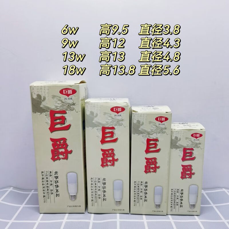 Светодиодная лампа Jujue, яркая, маленькая, цилиндрическая, E27, 6W, 9W, 13W, 18W, энергосберегающая