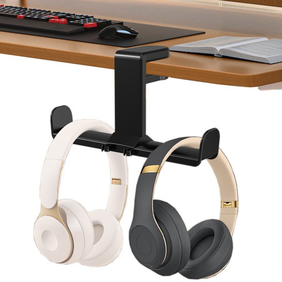 Держатель для наушников два в одном, без сверления, 360-градусный поворот