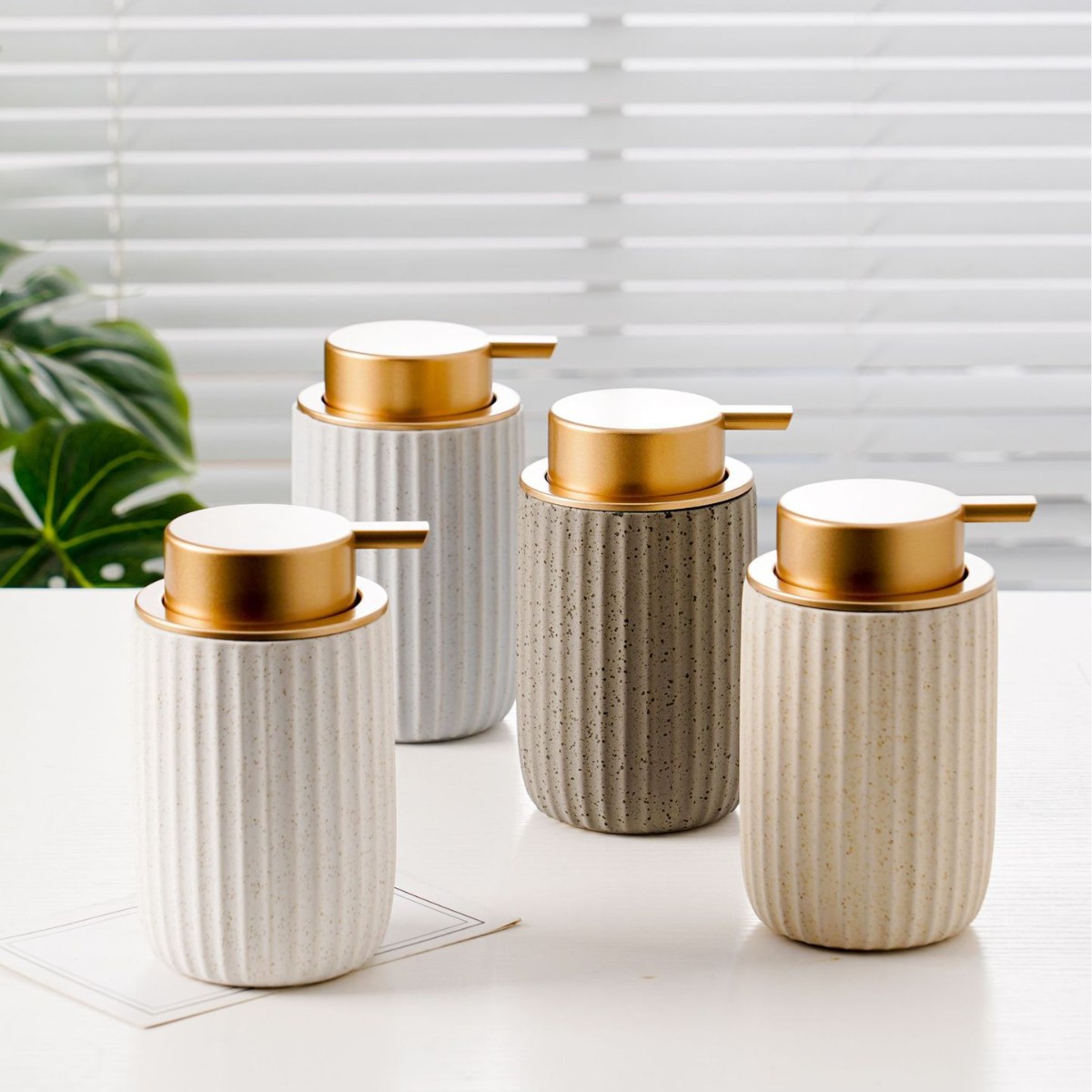 Cross-border Ceramic Bathroom Products Foaming Bottle Hand Sanitizer Bottled Lotion Bottle Mousse Bottle Large Capacity