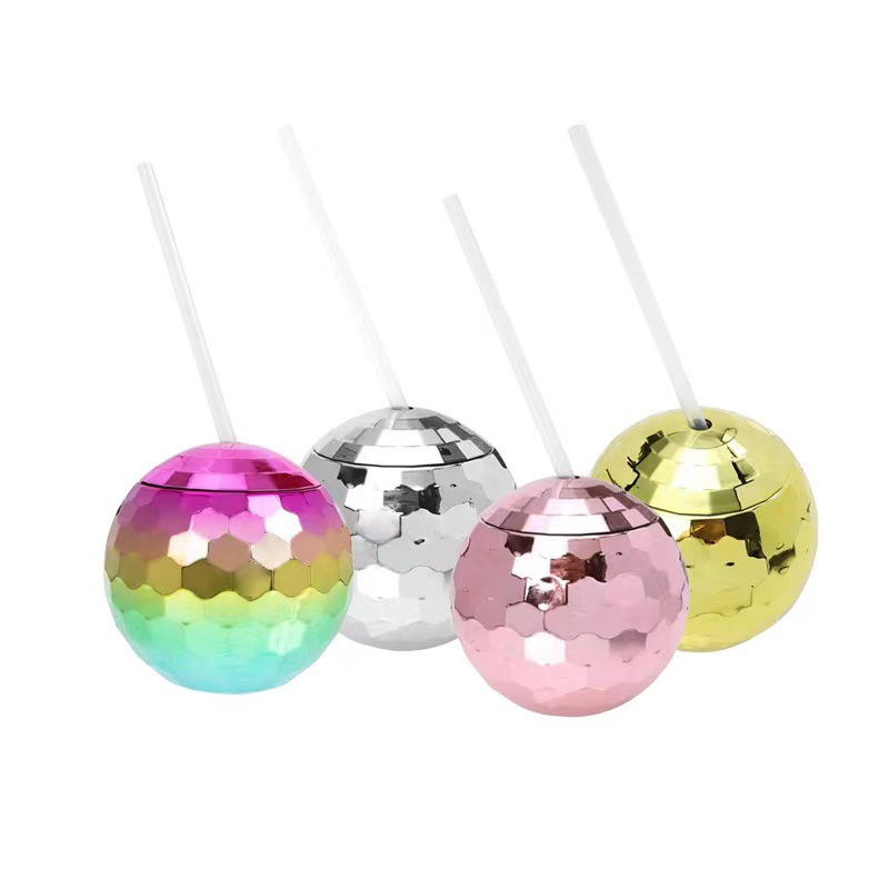 Amazon's Best-Selling Party Ball Cup Glitter Ball Cup Discobaii Creative Simple Spherical Ball Straw Cup