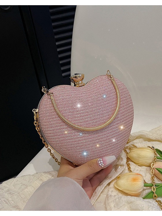 New Classy Dinner Banquet Bag Texture Cute Heart-shaped Small Bag Versatile Chain Bag Dinner Bag Manufacturer