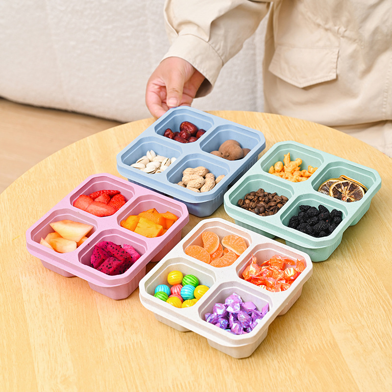 Wheat Straw Lunch Box Snack Box Nut Candy Sealed Box Small Food Pastry Fruit Refrigerator Preservation Box