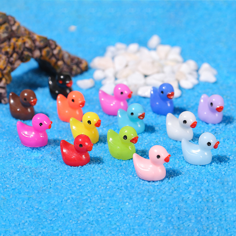 Желтые утки моховые микро-ландшафтные украшения, мясистые украшения, товары ZAKKA, маленькие украшения, резиновые животные
