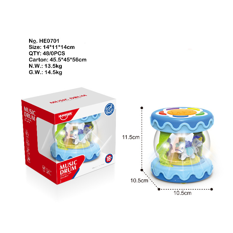 Cross-Border Children's Hand Drum Music Toy Multi-Functional Drum Early Education Infant Educational Children's Percussion Instrument