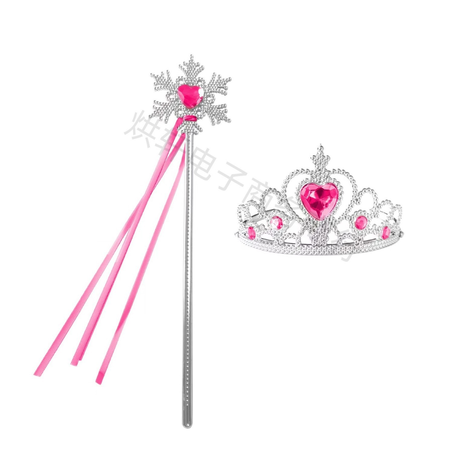 Frozen Children's Crown Tiara Princess Magic Wand Scepter Set Cross-Border Best-Selling Fairy Wand Snowflake Wand