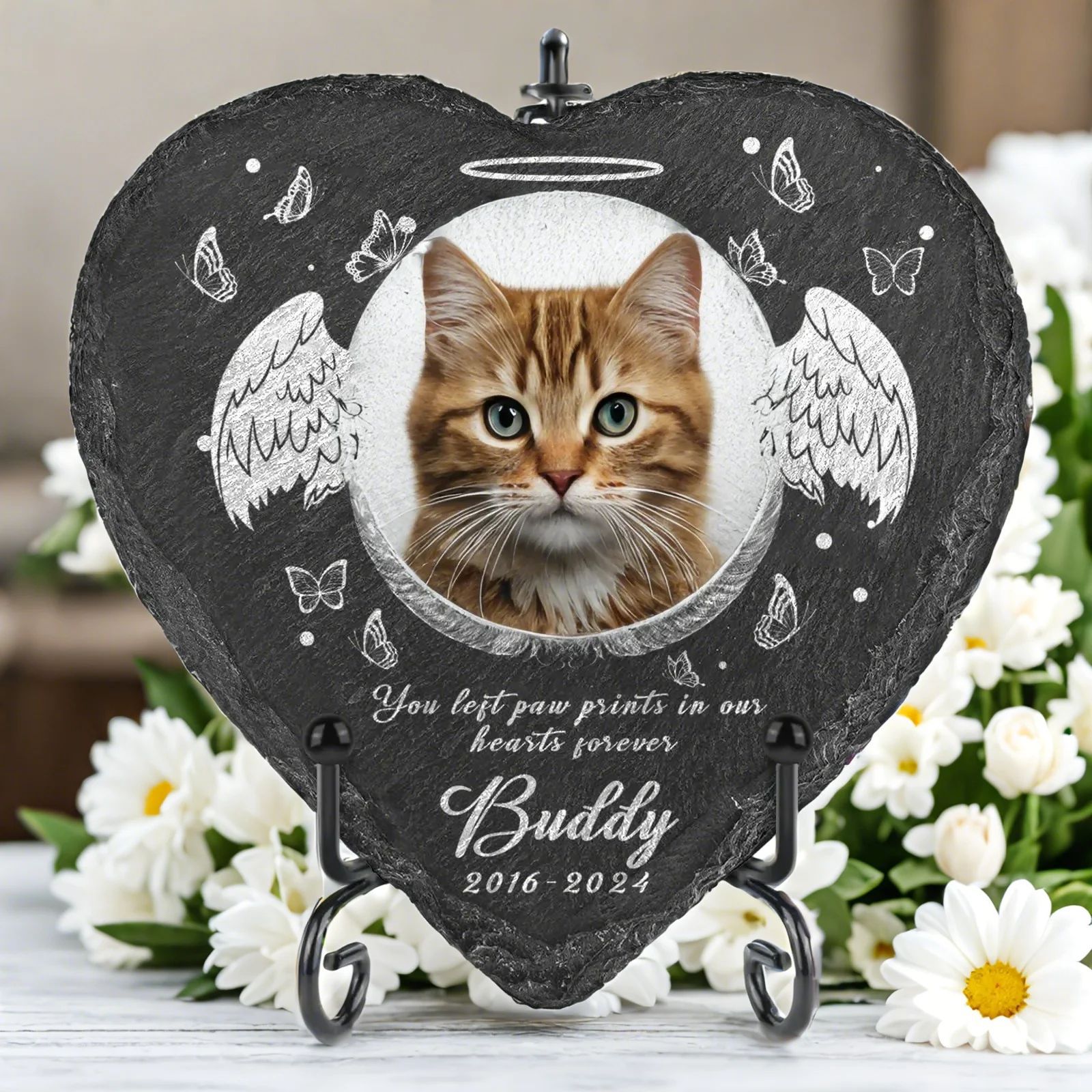 Printable Photo Custom Pet Animal Tombstone Ornaments Slab Funeral Dog Cat Black Love Memorial Stone