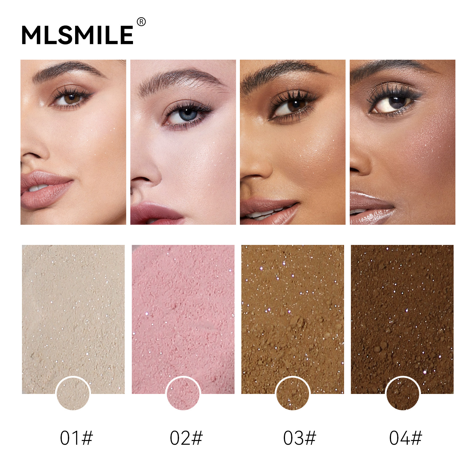 Cross-border special for light fog makeup Diamond loose powder honey powder pearl powder cake long-lasting matte oil control waterproof loose powder wholesale
