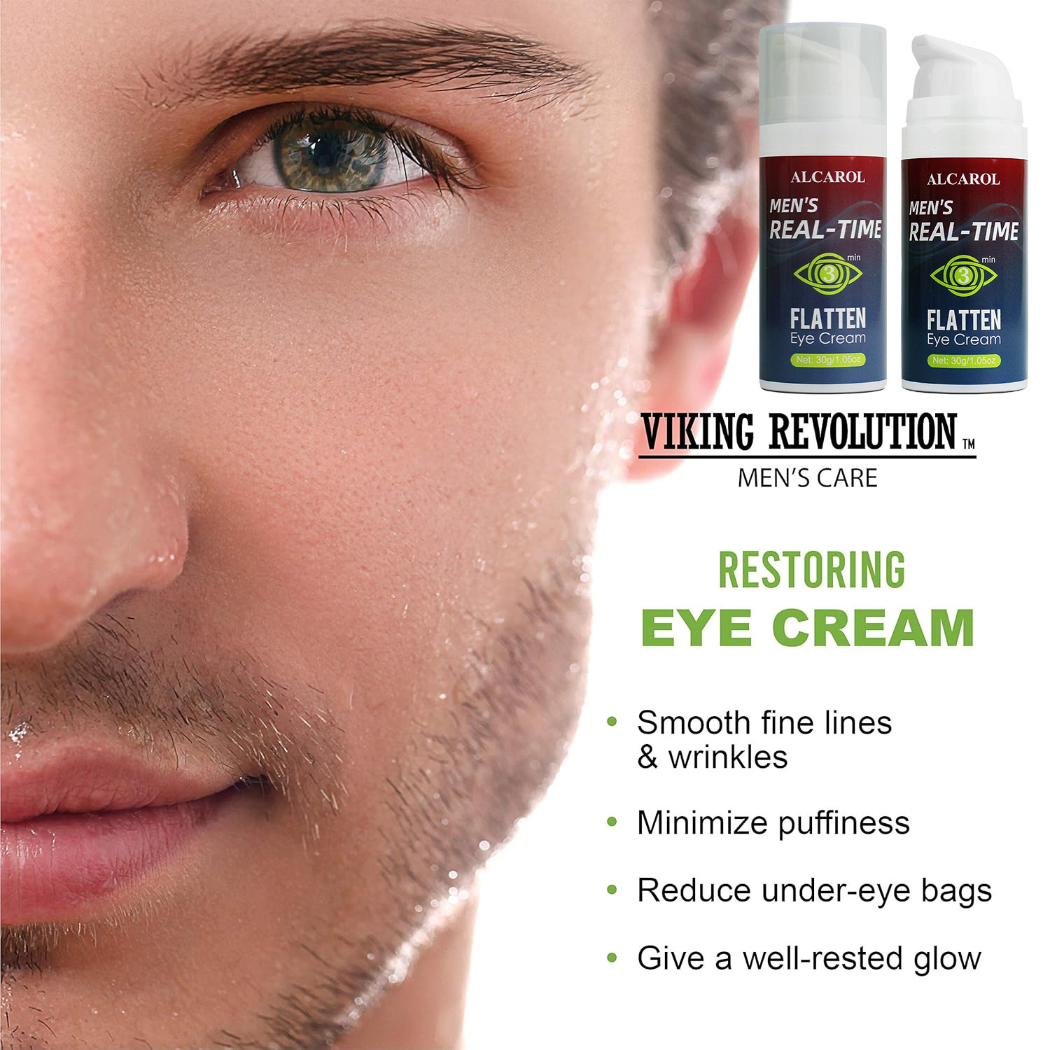 Cross-Border Popular Spot 30g Men's Eye Cream Tk Hot Sale Brightens Eyes, Instantly Smoothes Fine Lines, Tightens and Removes Black Spots