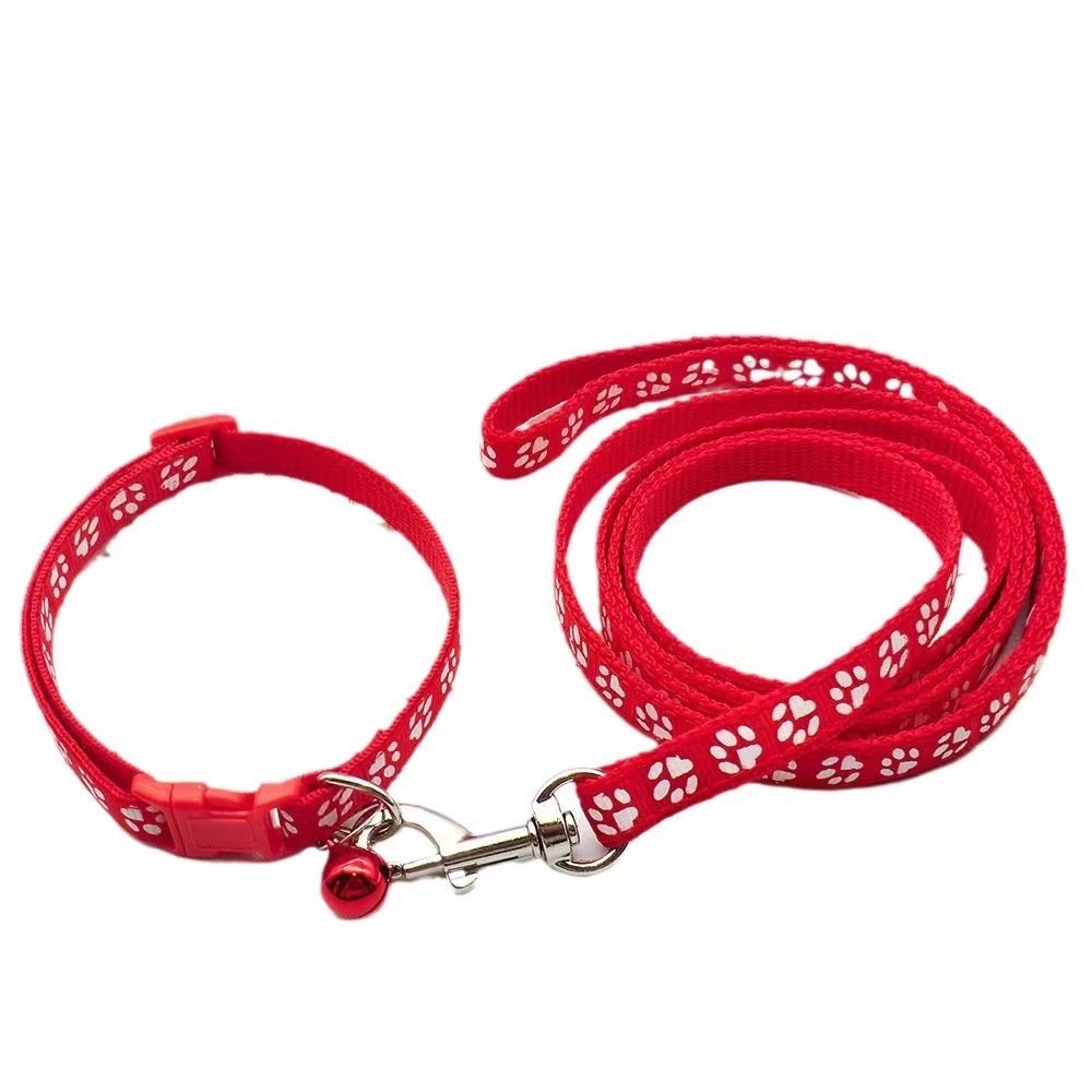 Dog Claw Print Leash Footprint Leash Collar suit Cartoon Pet Collar Cat Leash Collar