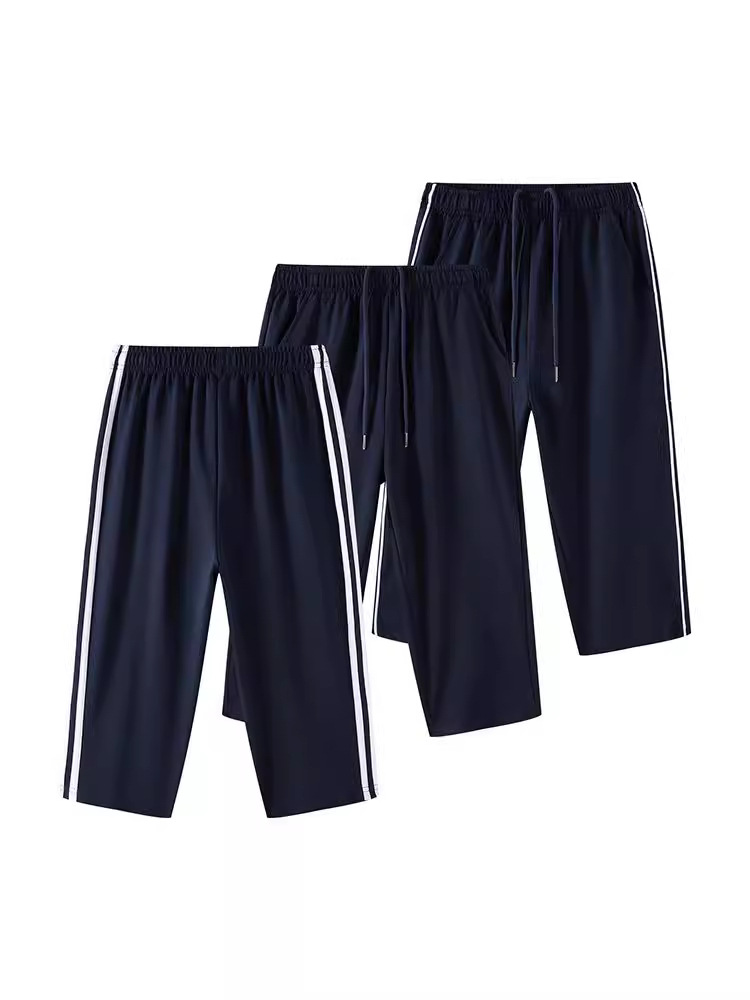High School Student Uniform Shorts, Navy Blue Primary and Secondary School Students, One Pair of Two Pure Color School Uniform Pants for Men and Women, Five-Point Cropped Pants