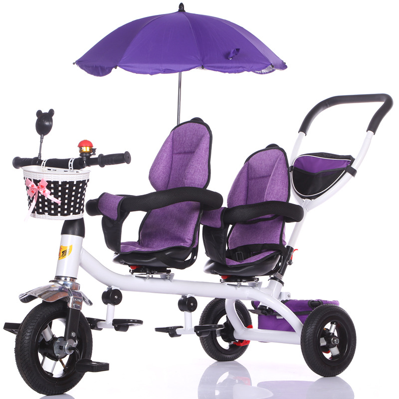 Two Babies Go Out Cart Twins Second Child Sliding Baby Artifact Big and Small Treasure Double Go Out Cart Lightweight Cart