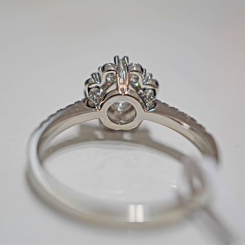 Pt950 Platinum Cultivated Diamond Ring for Women Niche Heart-Shaped Starry Wedding Proposal