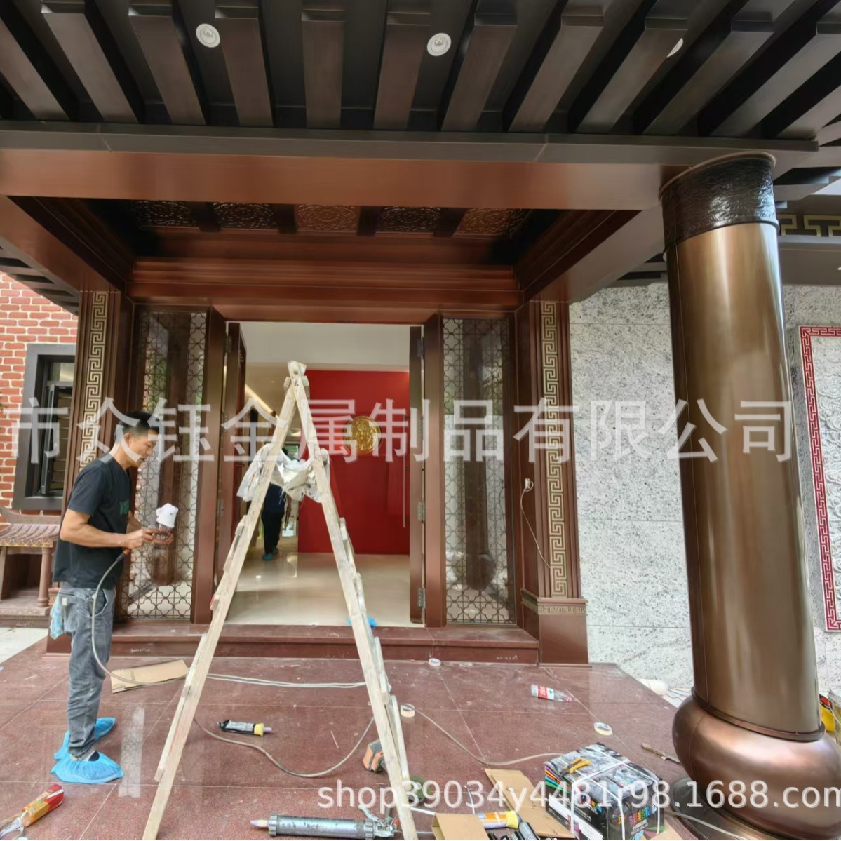 Villa Entrance Screen Home Decoration Hotel Entrance Metal Aluminum Art Grille Stainless Steel Partition