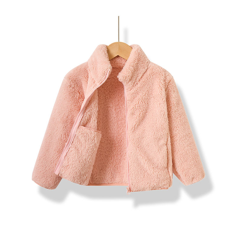 U Children's Autumn and Winter Velvet Coat Long Velvet Coral Velvet Top for Boys and Girls