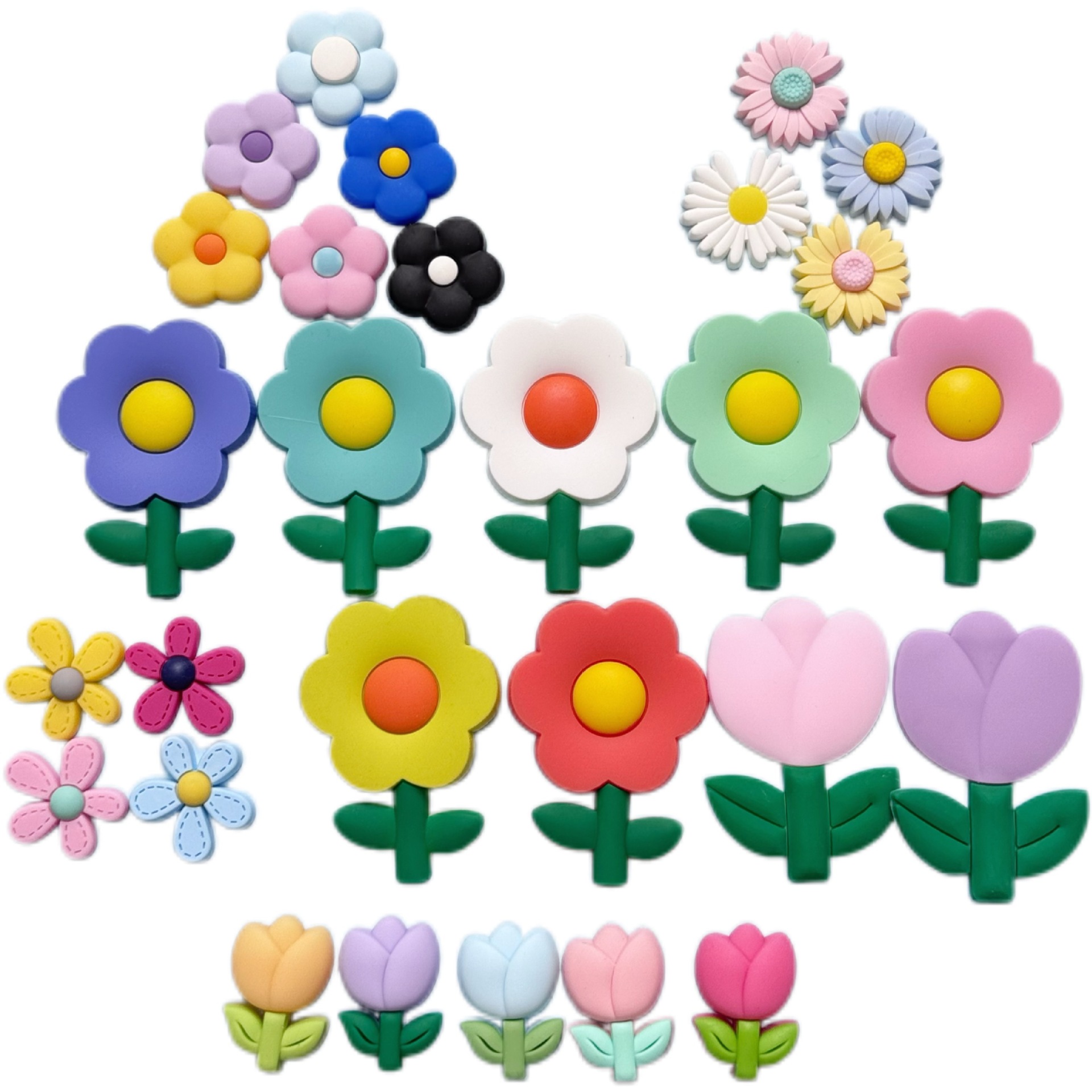 pvc soft glue mobile phone case accessories cartoon color flower bag clothes shoes accessories patch DIY handmade shoe buckle