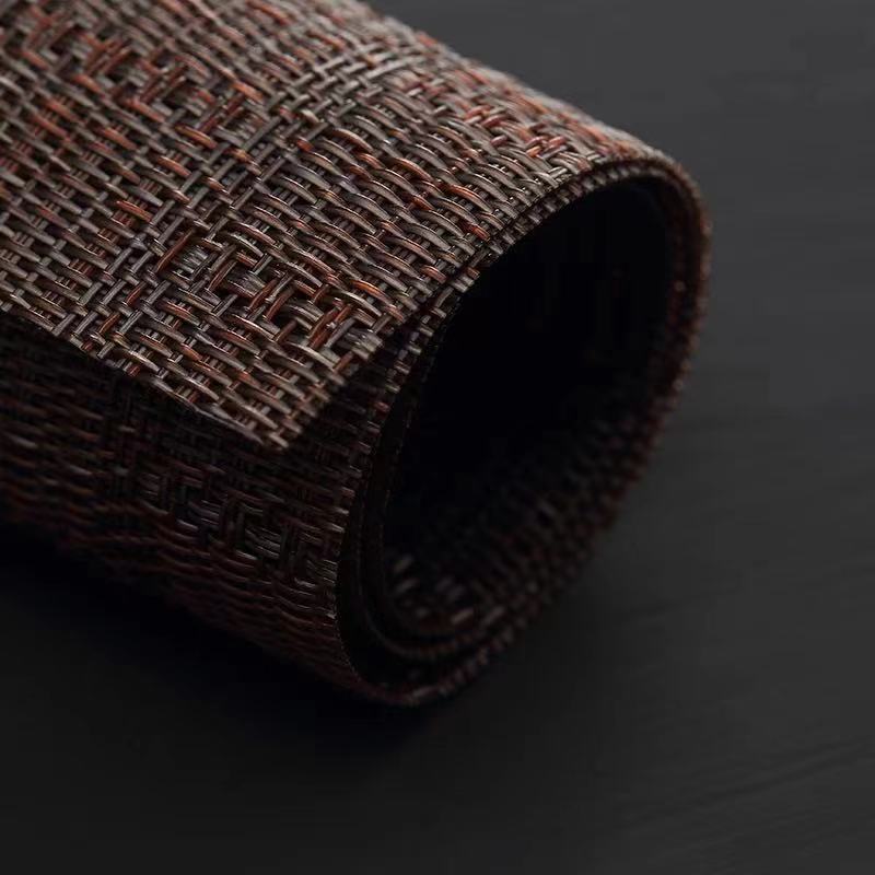 Tea Set Tea Ceremony Fiber Tea Pad Bamboo Mat Heat Insulation Mat Tea Cup Coffee Table Tea Table Mat Tailable Pad Bamboo Mat