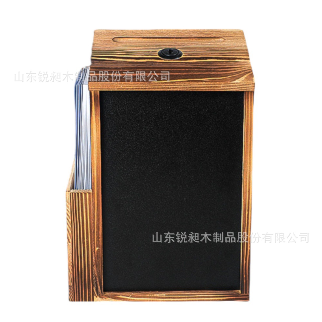 Vintage Wooden Letterbox Donation Suggestion Box Wall Suggestion Box Wall Mounted Mailbox with Blackboard Lock Voting Box