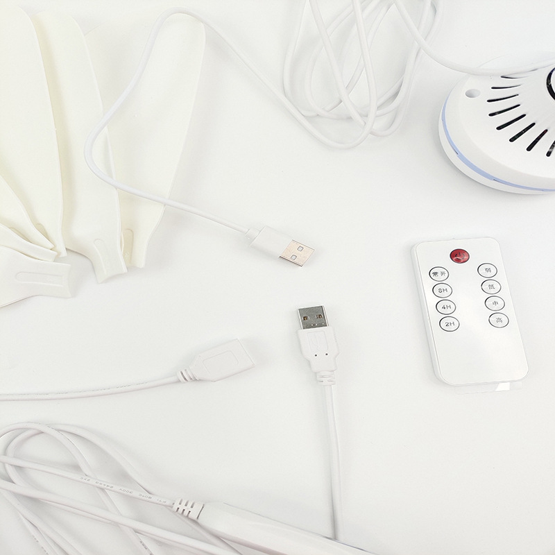 [Exclusively for Cross-Border Supply] Camping Outdoor USB Adjustable Speed Remote Control Small Ceiling Fan Silent Bed Electric Fan