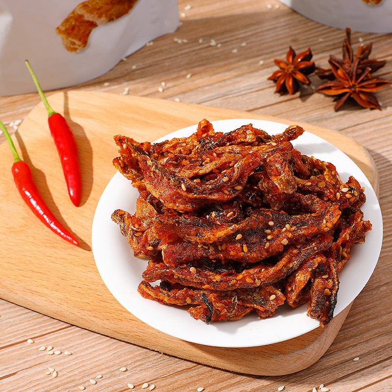 Ready-To-Eat Honey-Spicy Cod Skin Large Packaging Bag Spicy Fish Skin Dried Honey-Sweet Spicy Cod Skin Seafood Snacks