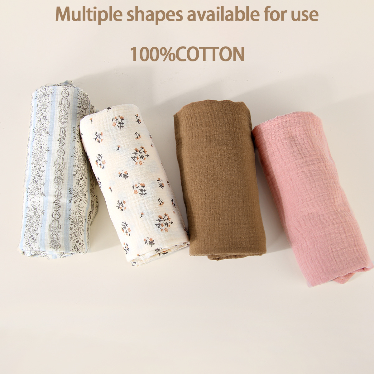 Cross-Border Baby Pure Cotton Fitted Bed Sheets Set Floral Solid Color Skin-Friendly Baby Cotton Gauze Bed Sheets Removable Four-Season Bed Sheets Cover