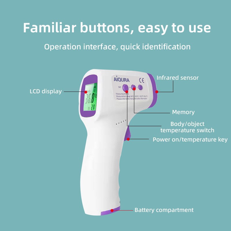 Handheld Forehead Thermometer Medical Special Precision Thermometer Baby Thermometer Ad802 Manufacturer Export English