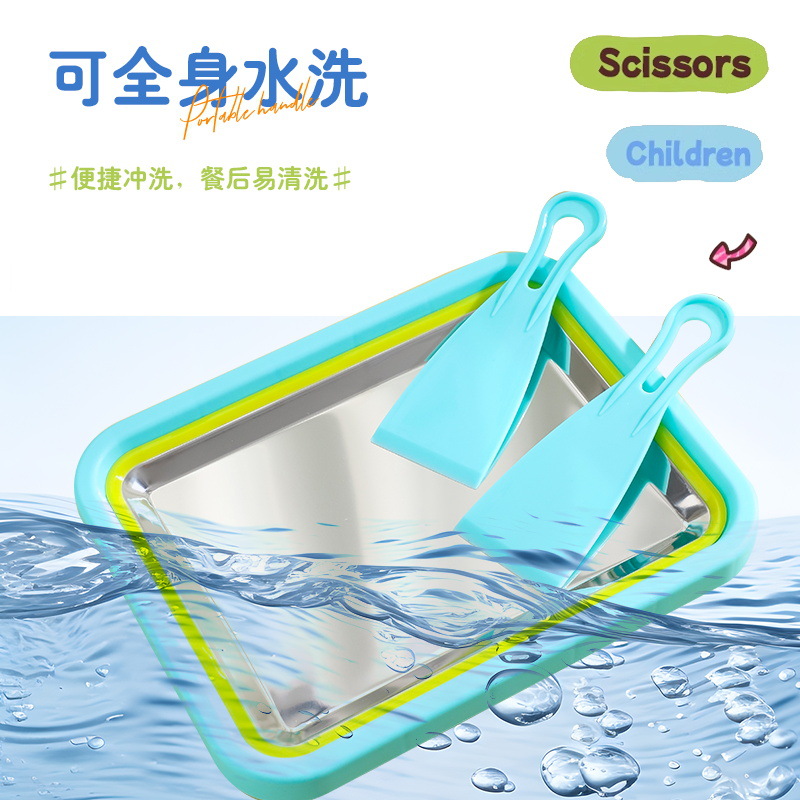 Household Fried Ice Machine Fried Sour Milk Machine Small Ice Cream Fruit Ice Cream Children's Stainless Steel Plug-in Free Fried Ice Plate