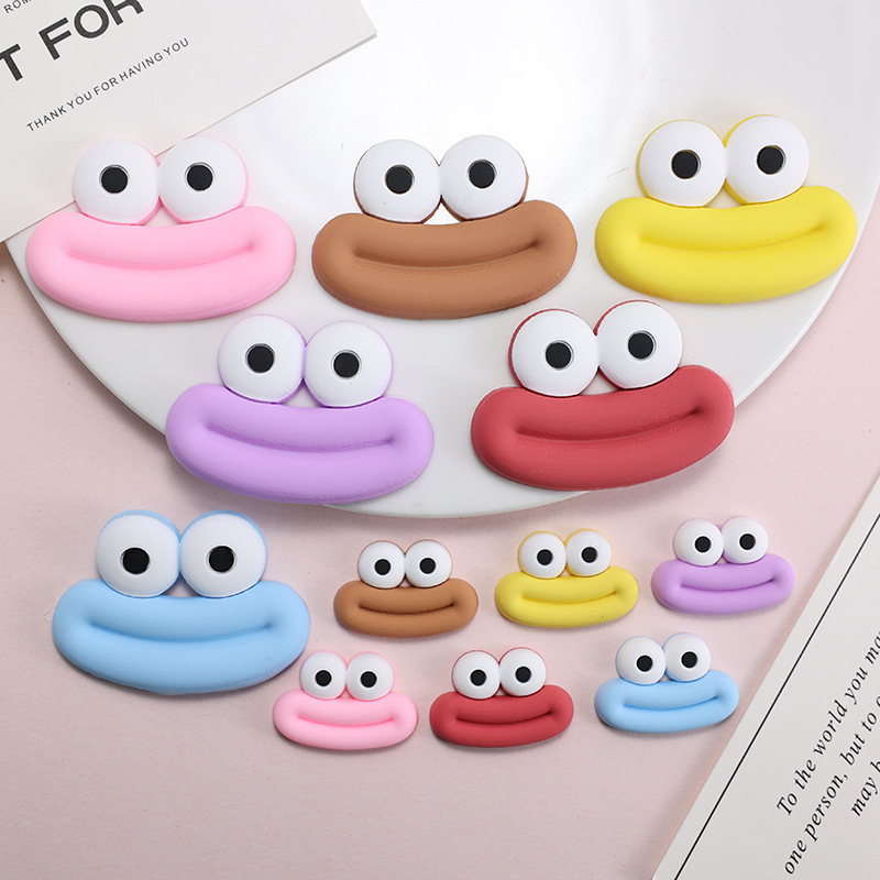 Big Small size cartoon sausage mouth eyes charger protective cover plush toy hairpin phone case diy accessories
