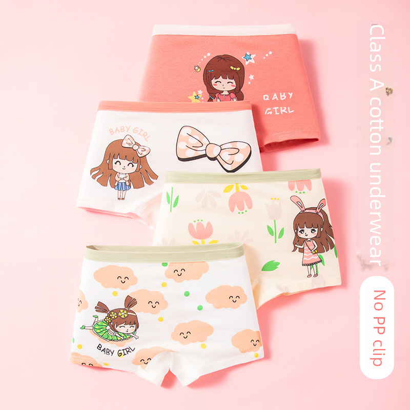 Children's underwear girls boxer cotton class a small and medium-sized children's baby shorts girls boxer pants factory outlet